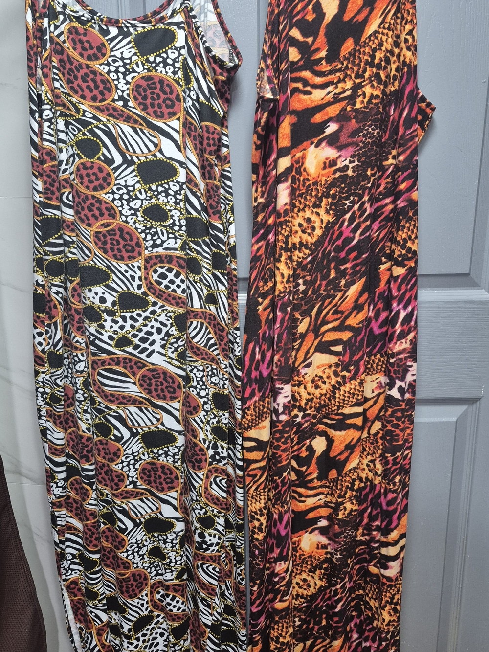 Bold Animal Print Maxi Dress - Orange, Pink, Black